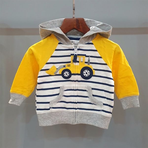  Áo khoác Carter trắng sọc tay vàng xe bé trai 