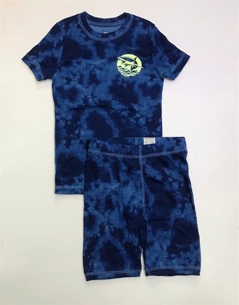  Bộ ngắn G4P xanh đậm loang cá mập bé trai 