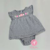  Body váy C4RTER đen sọc hoa bé gái 