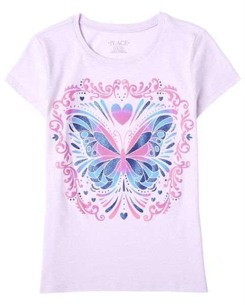 Áo thun Place tím nhạt bướm bé gái 