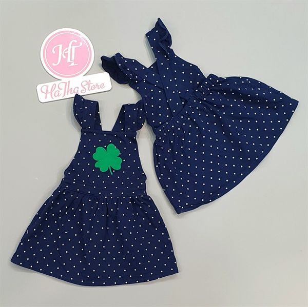  Yếm váy C4RTER xanh đen chấm bi bé gái 