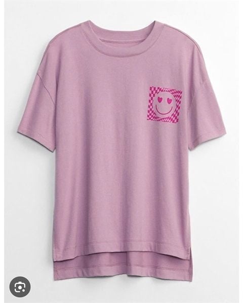  Áo thun G4P tím mặt cười bé gái 