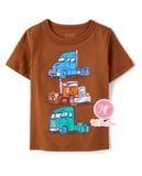  Áo thun PL4CE nâu xe công bé trai 