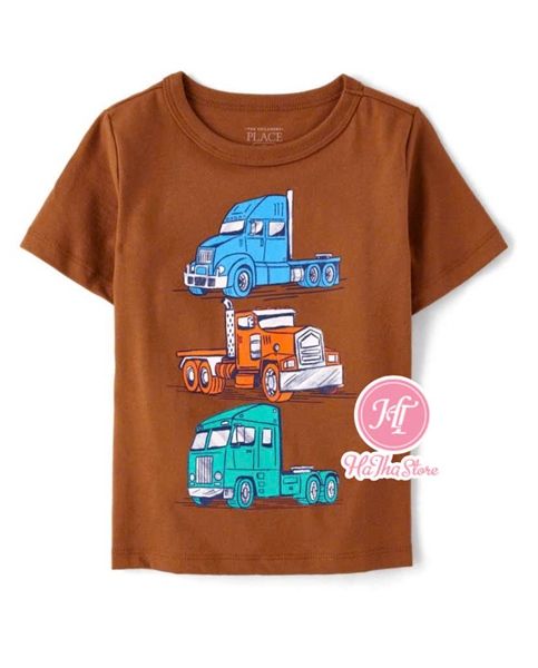  Áo thun PL4CE nâu xe công bé trai 