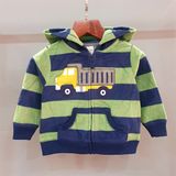  Áo khoác Carter xanh lá sọc xe bé trai 