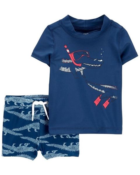  Bộ bơi C4RTER xanh đen cá sấu bé trai 