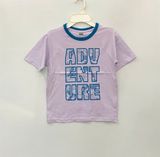  Áo thun tím chữ cổ viền xanh bé trai 