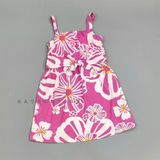  Đầm thun 2 dây C4RTER hồng hoa bé gái 