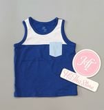  Áo thun ba lỗ Place xanh đậm túi bé trai 