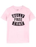  Áo thun 0shkosh hồng bully free zone bé trai 