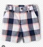  Quần short kaki Place caro trắng cam 