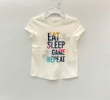  Áo thun 0LDN4VY trắng chữ bé gái 