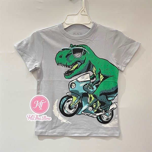  Áo thun PL4CE xám KL chạy xe bé trai 