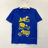  Áo thun PL4CE xanh dương xe công nông bé trai 