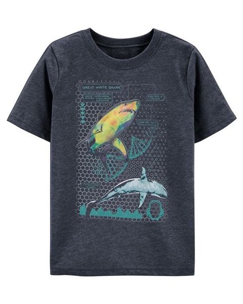  Áo thun C4RTER xám đen cá mập bé trai 