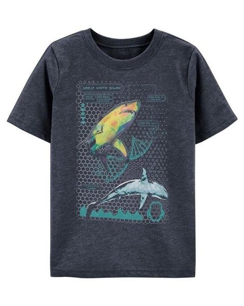  Áo thun C4RTER xám đen cá mập bé trai 