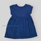  Đầm thun 0ldN4vy xanh đen chấm bi bé gái 