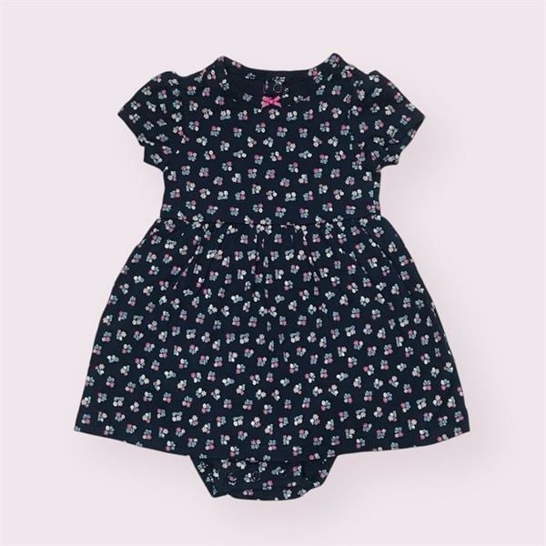  Body váy C4RTER xanh đen hoa nhí bé gái 