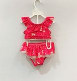  Bộ bơi 2 mảnh hồng hoa bé gái 