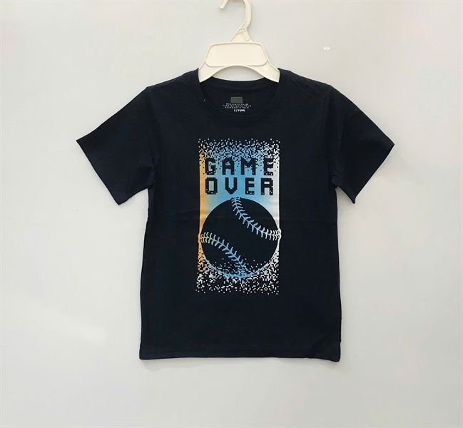  Áo thun PL4CE xanh đen game over bé trai 