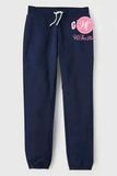  Quần jogger xanh đen chữ hồng bé gái 
