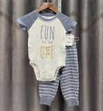  (9M) Set bodysuit Fun tobe ...và quần xám 