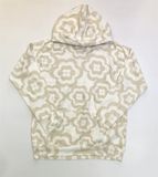  Áo hoodie ABer màu kem hoa nâu bé gái 