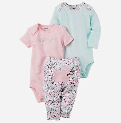  Set 3 CARTER dài xanh dương sọc bé gái 