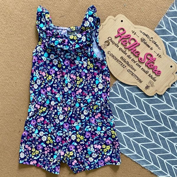  Body đùi CARTER hoa xanh đen bé gái 