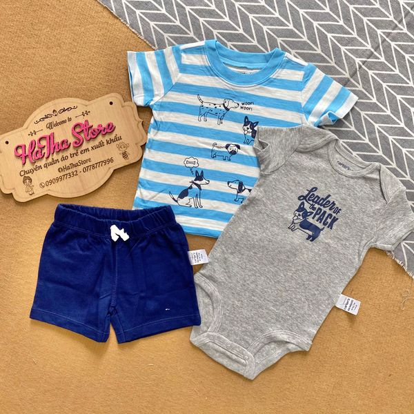  Set 3 CARTER ngắn con chó bé trai 