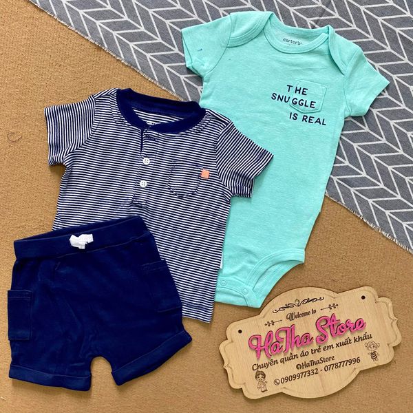  Set 3 CARTER ngắn xanh lá bé trai 