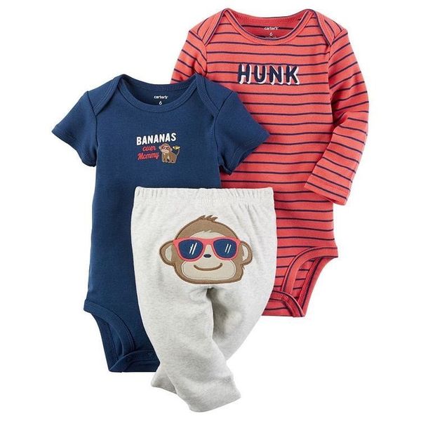 Set 3 CARTER dài đỏ sọc HUNK bé trai ( 6m ) 