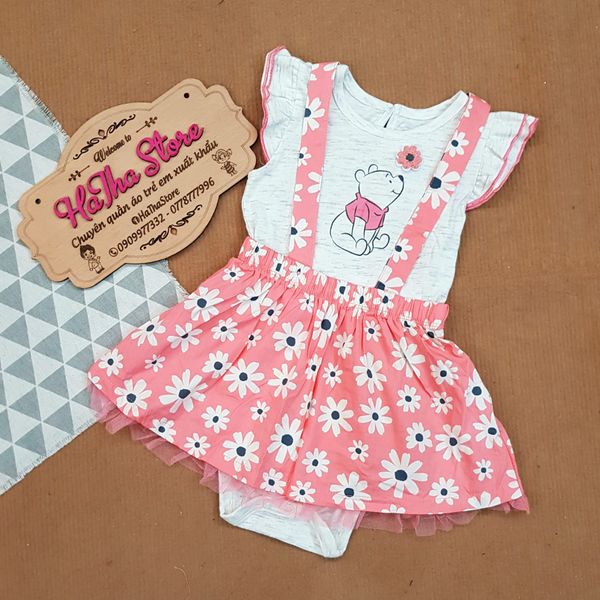  Set yếm váy Disney gấu Pooh bé gái 
