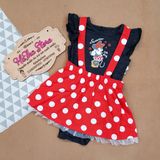  Set yếm váy Disney đỏ Mickey bé gái 
