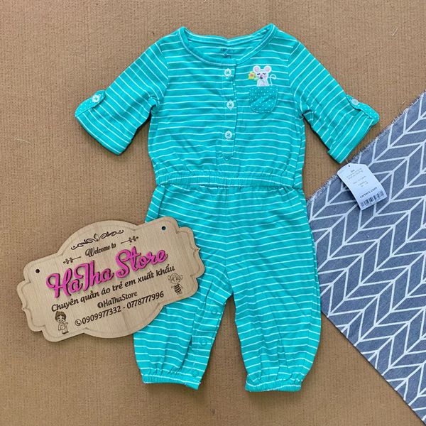  Jumpsuit Carter sọc trắng xanh 