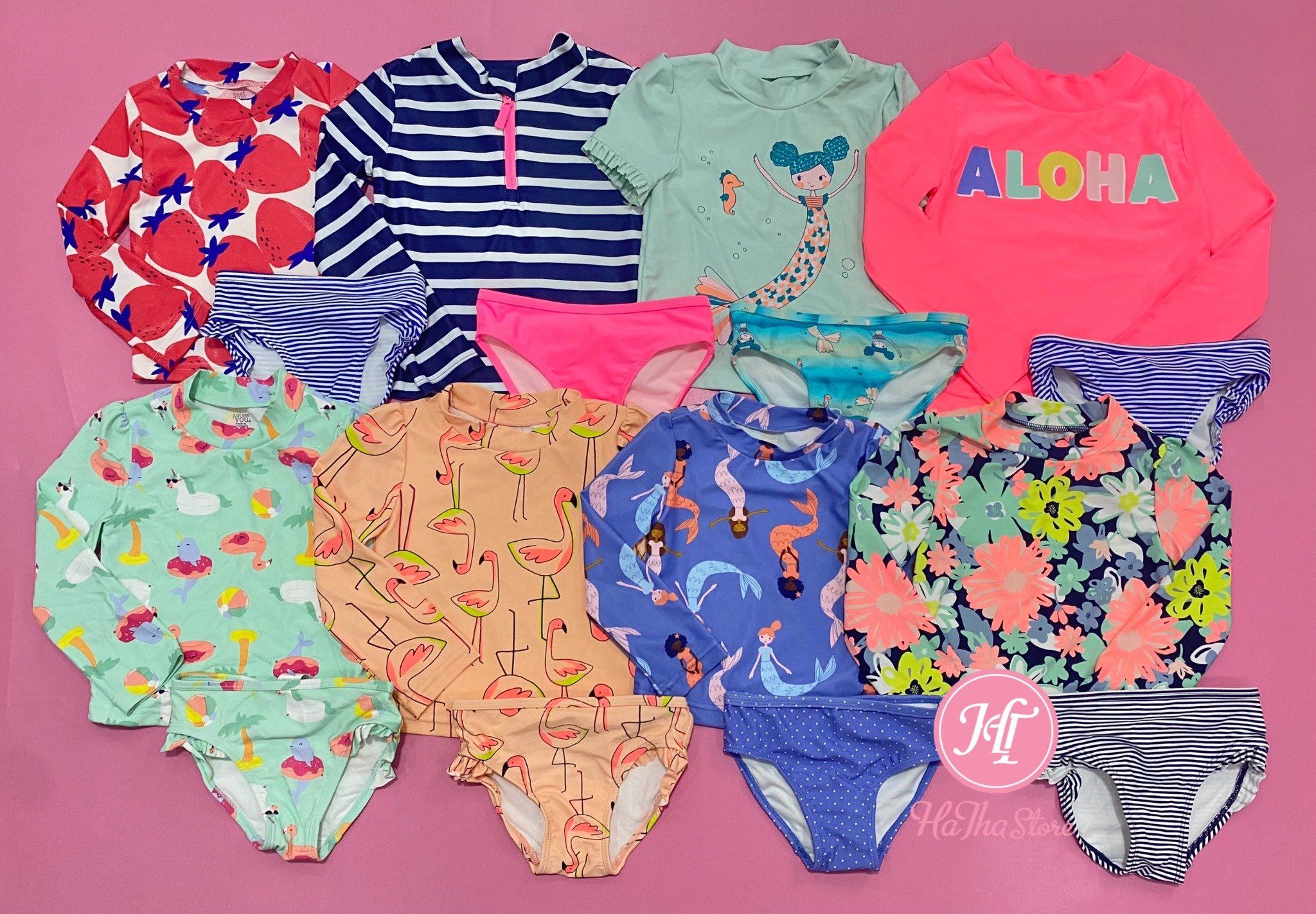  Bộ bơi Carter xanh đen kem bé gái 