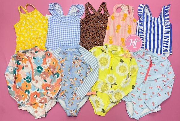  (x) Bộ bơi Cat&Jack hồng  bé gái 