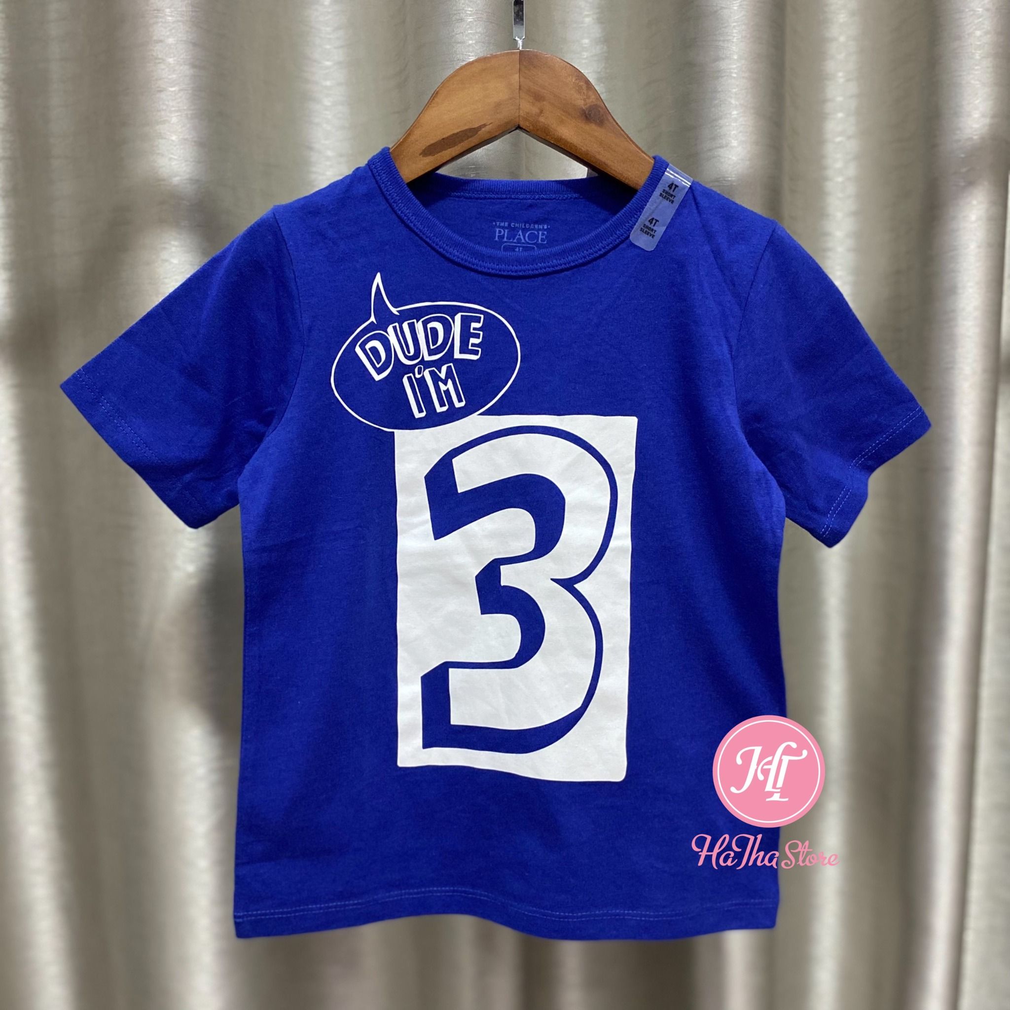  (X) Áo thun Place xanh đậm số bé trai 