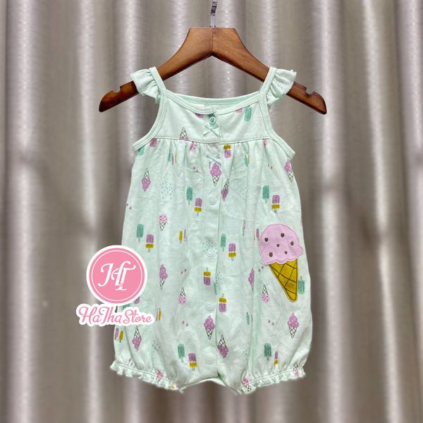  (X) (SIZE 6M) Body đùi Carter dây xanh mint kem bé gái 