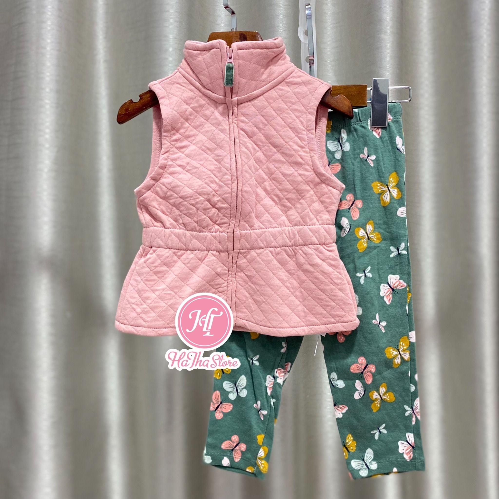  (SIZE 2Y) Set 2 món áo ghile và quần thun legging Carter bé gái 