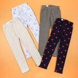  (x) Quần legging thun G4P xanh đen tim đỏ bé gái 