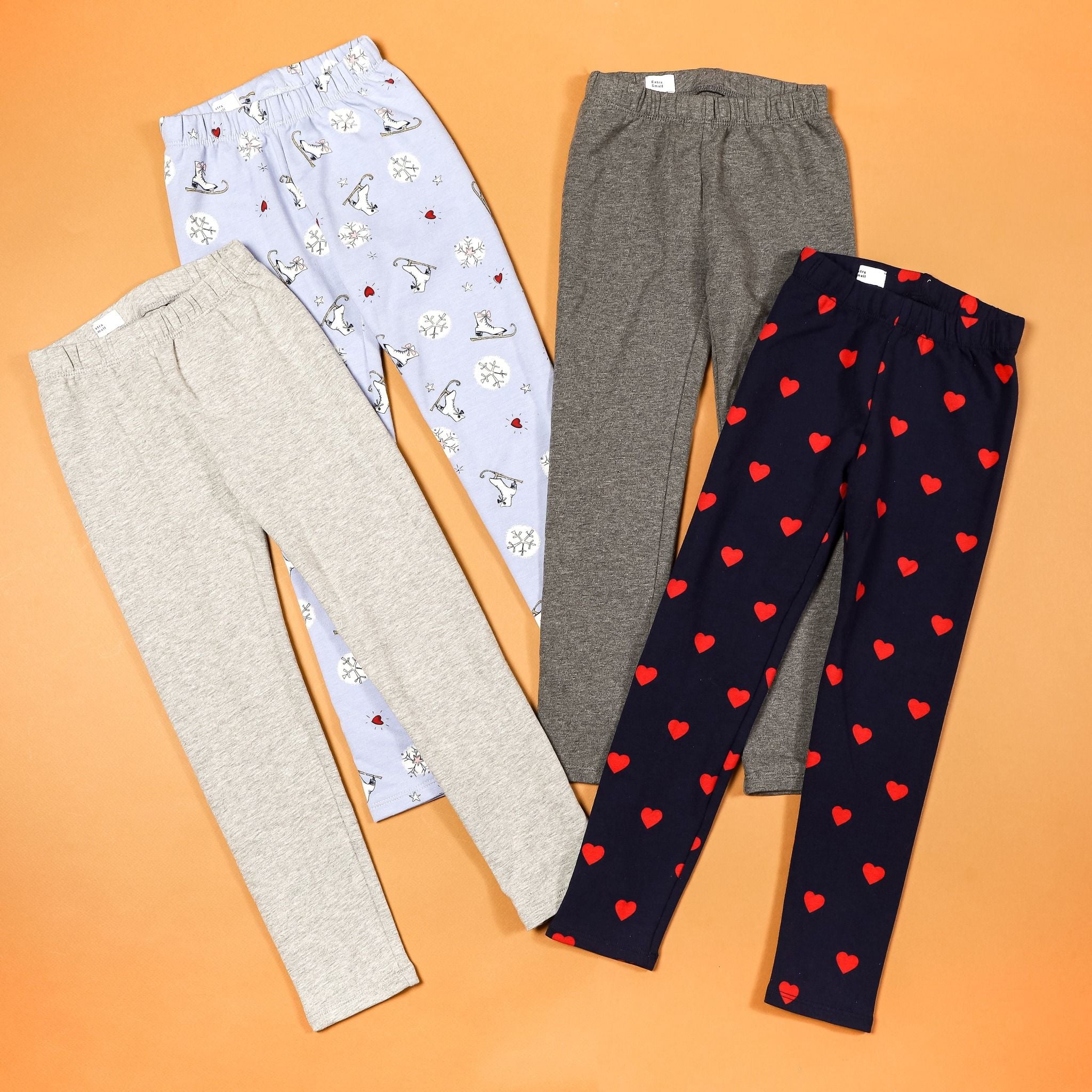  (x) Quần legging thun G4P xanh đen tim đỏ bé gái 