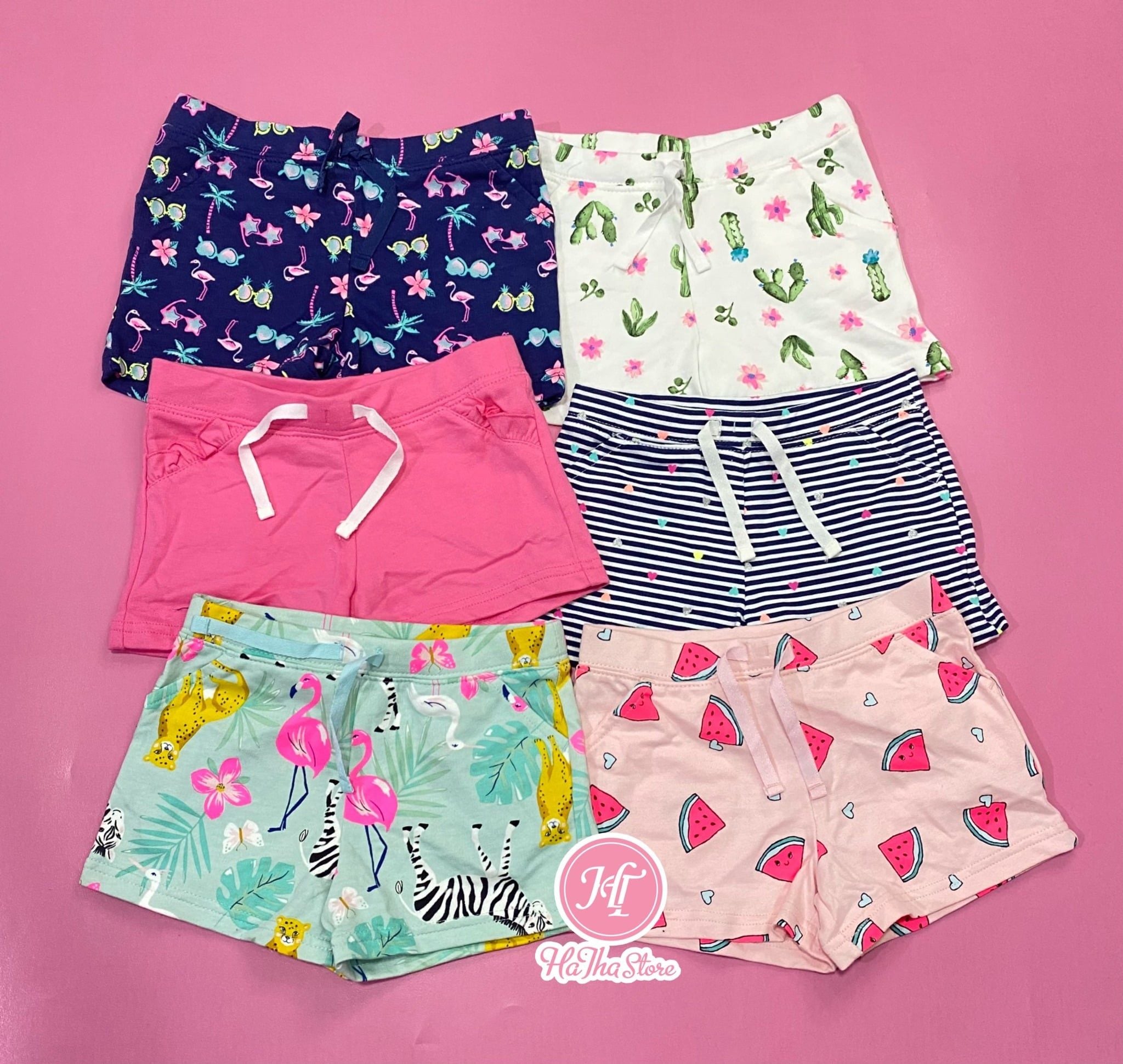  (x) Quần short thun Carter xanh dương bé gái 