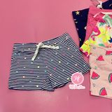  Quần short thun Carter sọc trái tim bé gái 