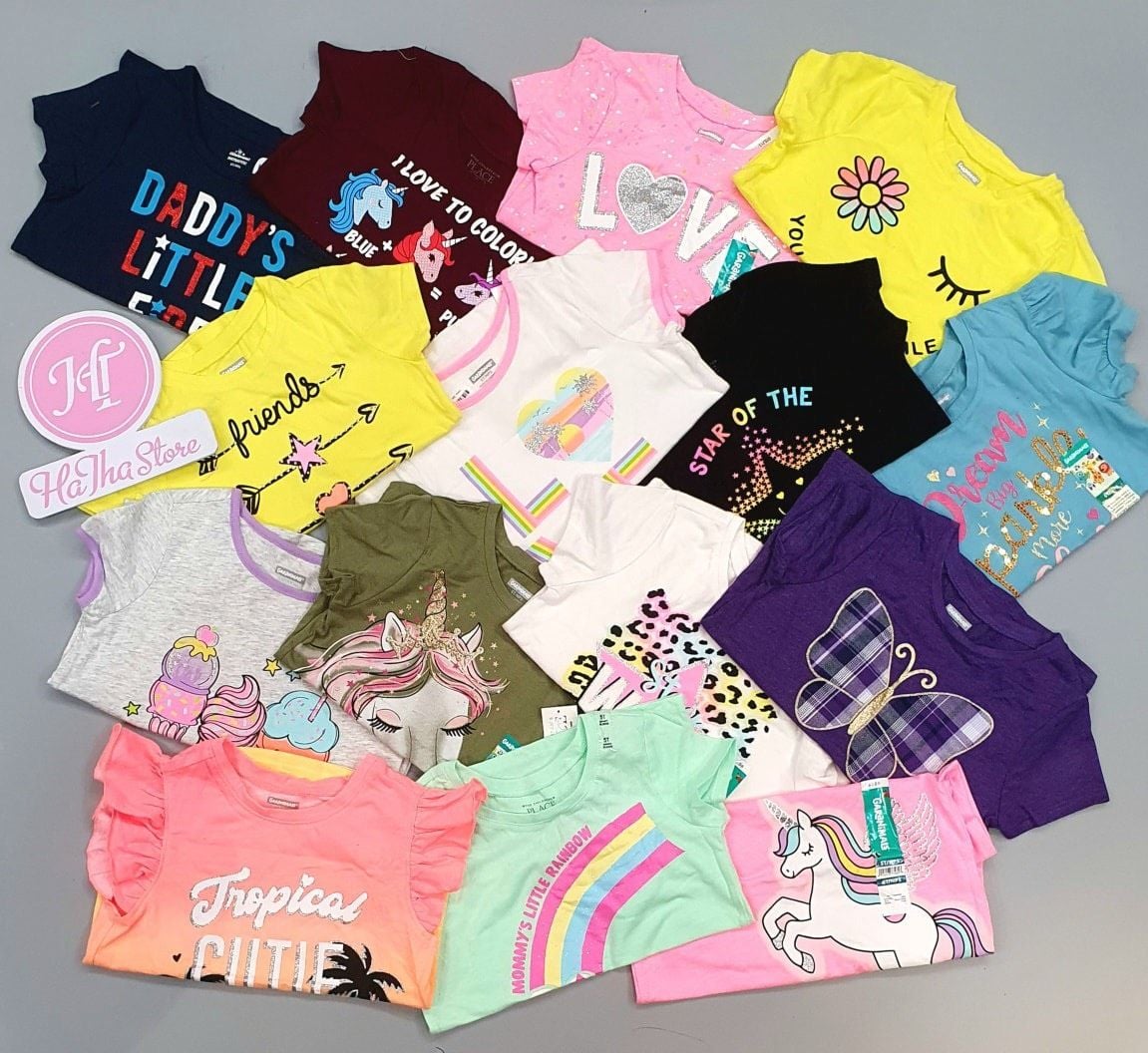  (x) (Size 4Y) Áo thun Place, Garanimals cho bé gái 