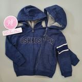  (X) Áo khoác nón chữ Oshkosh xanh đen cho bé 