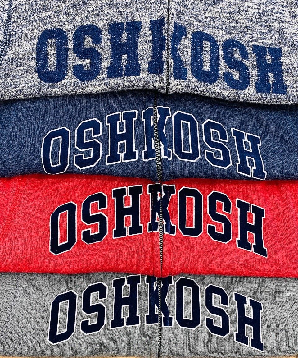  (X) Áo khoác nón chữ Oshkosh xanh đen cho bé 