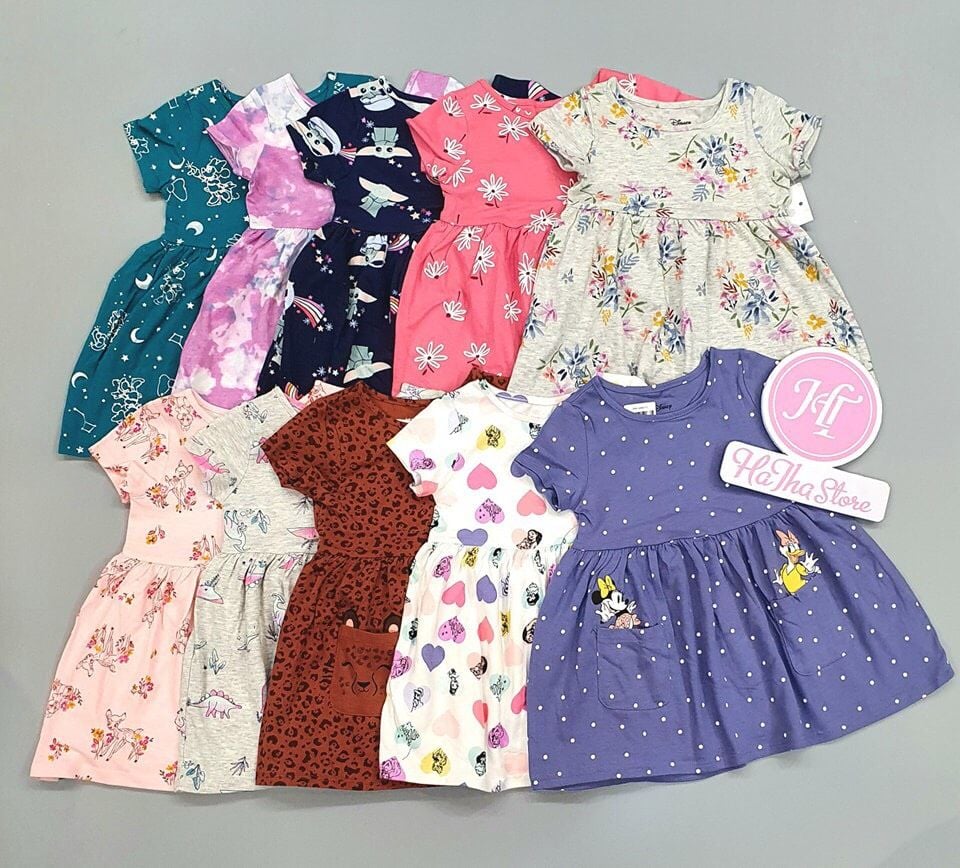  (x) Đầm thun Jumping Beans beo bé gái 