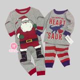  (X) (Size 6-9m) Đồ bộ dài phôm ôm Carter xám khủng long bé trai 