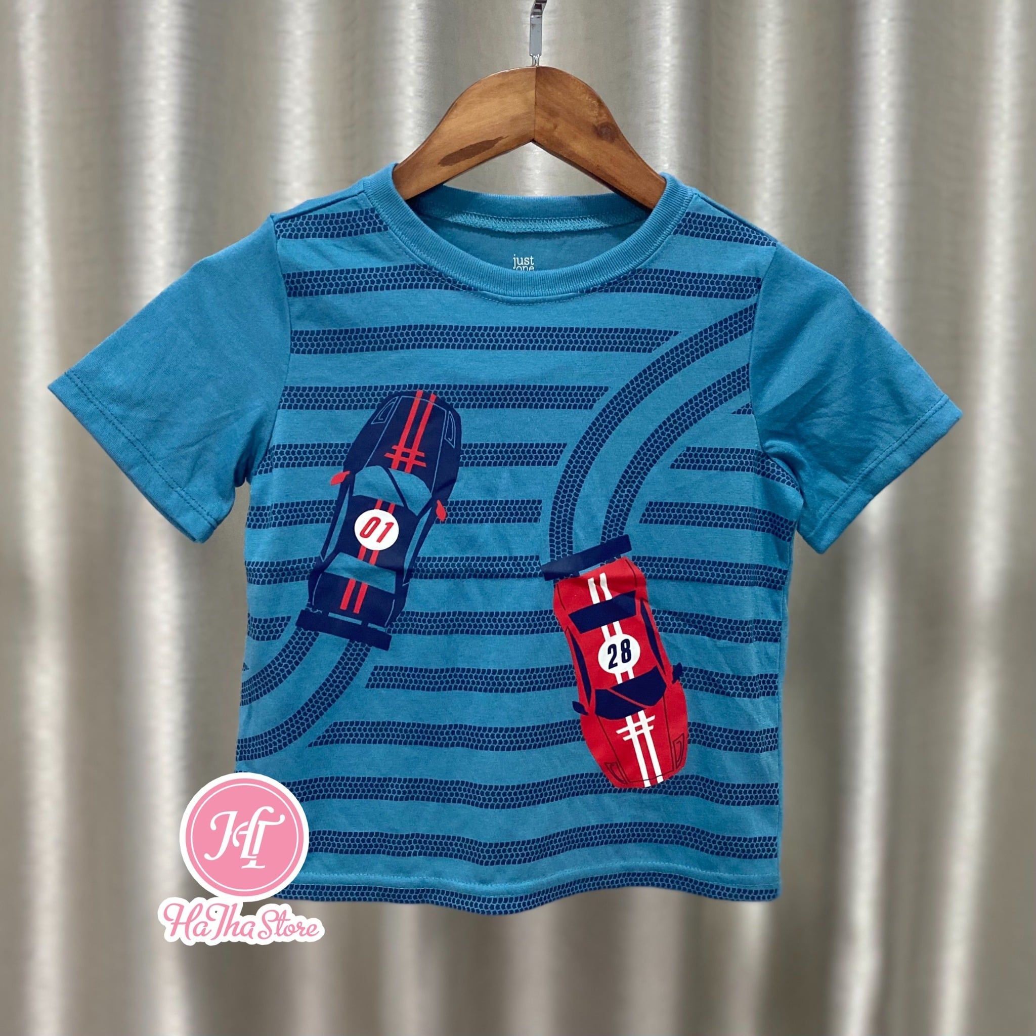  (12M&5Y) Áo thun C4RTER xanh xe bé trai 